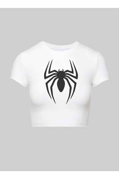 StartMore White White Printed Pinterest Y2K Crop Top Baby Tee Lycra Tight
