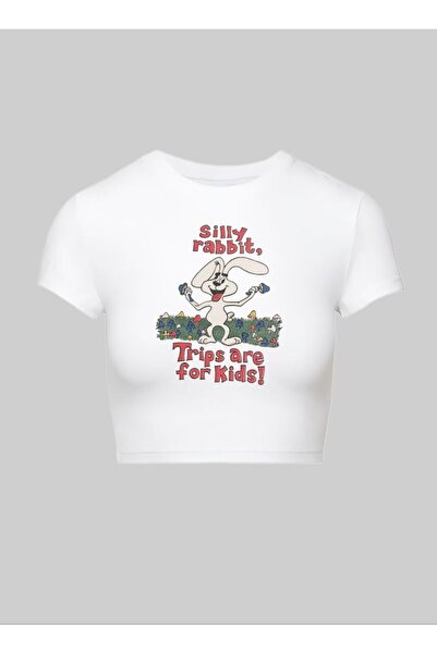 StartMore تي شيرت أبيض أبيض مطبوع عليه سونيك من Pinterest Y2K قصير من الليكرا...