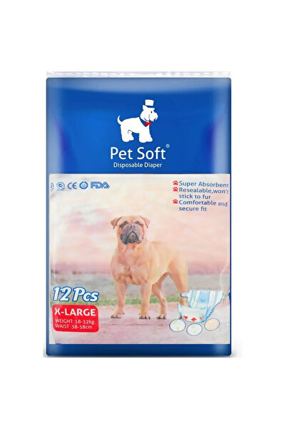 TİNEKE Petsoft Köpek Tuvalet Bezi Kedi Tuvalet Bezi Çiş Bezi X-LARGE 12 Adet