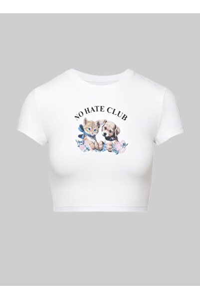 StartMore تي شيرت أبيض أبيض مطبوع عليه سونيك من Pinterest Y2K قصير من الليكرا...