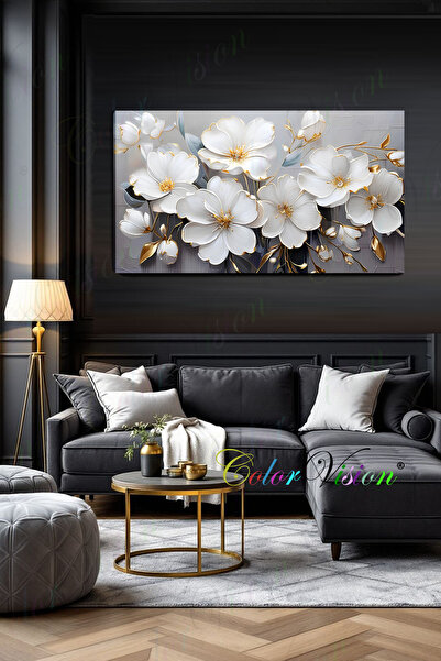 ColorVision Gold Flowers Kanvas Tablo
