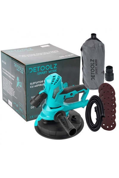 DETOOLZ șlefuitor de pereți cu aspirator 750 W, 2500 Rpm, Ø180 mm