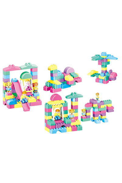 Family Center مكعبات بناء منزل من 98 قطعة مع 3 دمى 22-2932099