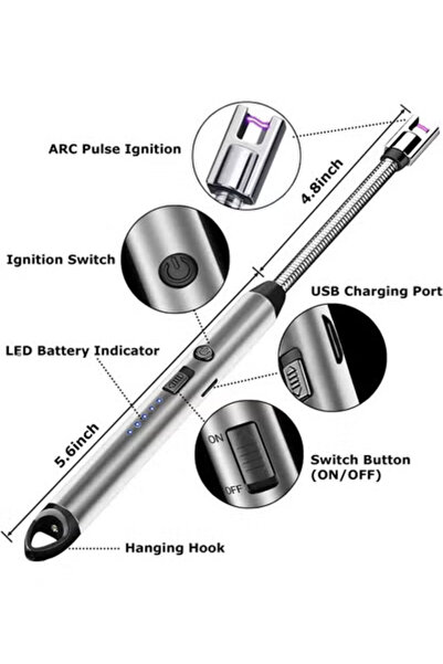 Taimi Pack of 10 SILVER Dual Model Lighter Electric Lighter