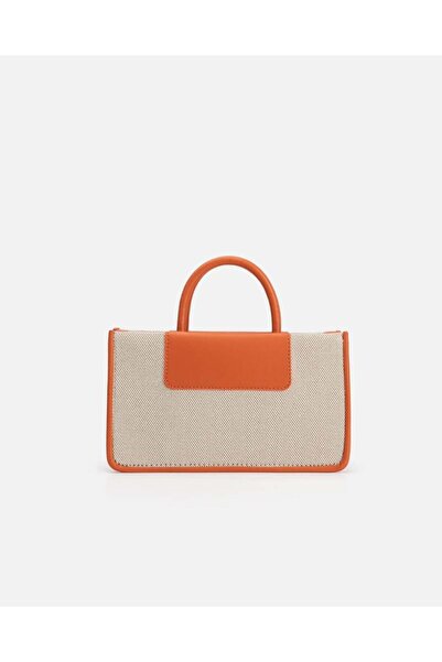 ELVVI&CO Distinctive women's bag in orange and beige