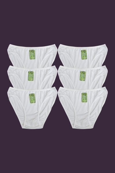 Özten 6'lı Beyaz Kadın Bambu Külot