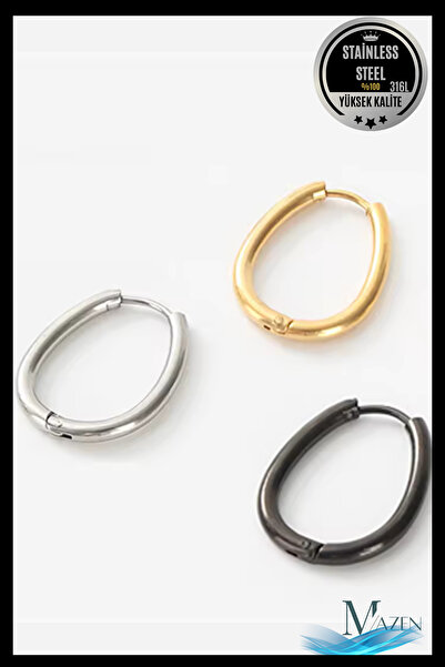 MAZEN Damla Model Gold Color 316L Stainless Steel Antiallergic Women Earrings