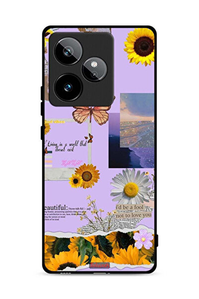 Tolwak غطاء حماية لهاتف Realme GT 7 5G بملصقات عباد الشمس الجميلة