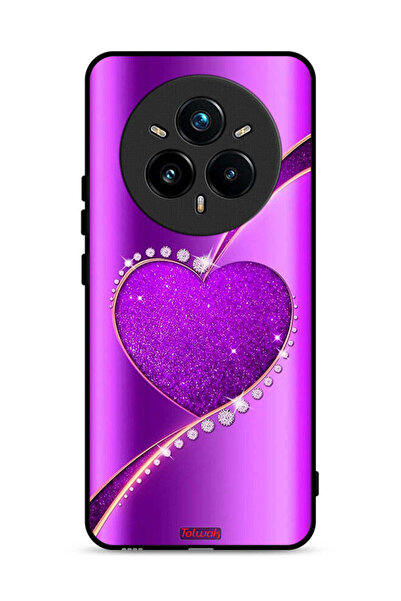Tolwak غطاء حماية لهاتف Realme 14 Pro Plus 5G بتصميم قلب لامع