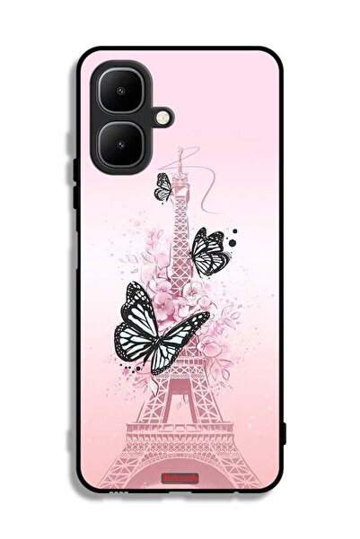 Tolwak غطاء حماية لهاتف إنفينيكس سمارت ١٠ بنقشة فراشات على برج إيفل