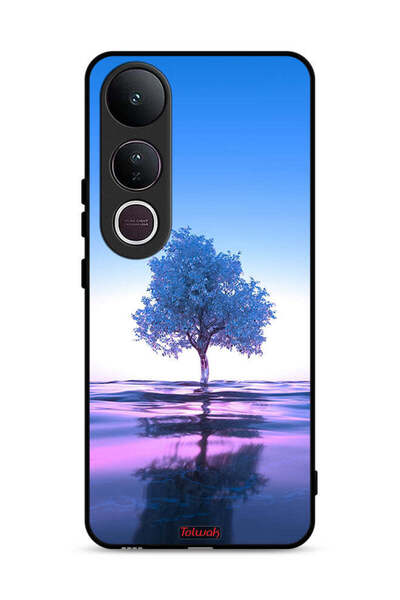 Tolwak غطاء حماية لهاتف Vivo V50 Lite بتصميم شجرة نيون وانعكاس مائي فني رقمي