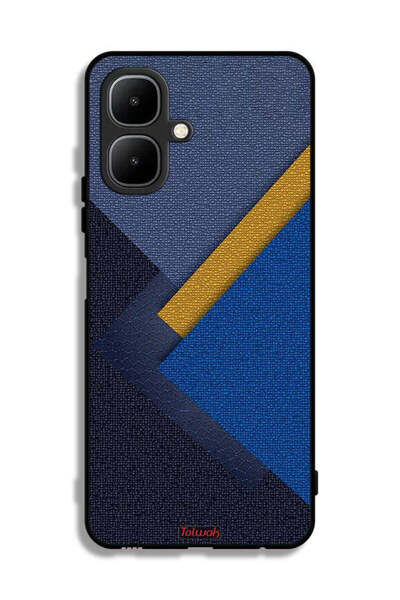 Tolwak غطاء حماية لهاتف تكنو بوب 10 بنقشة مثلثات جلدية