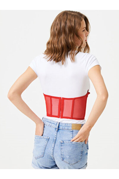 Cozy Koala Red Tulle, Transparent Fancy Corset, Underwire Bustier