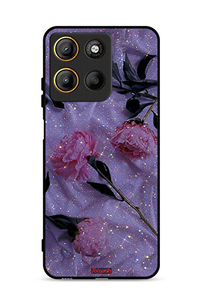 Tolwak غطاء حماية لهاتف موتورولا موتو جي 15 بنقشة ورود لامعة