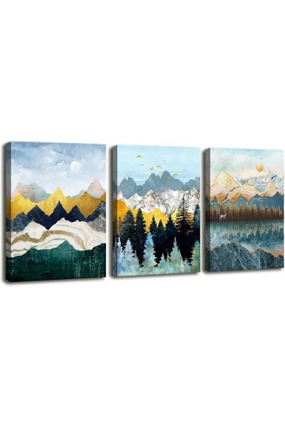 Today Idea لوحة فنية من القماش لمناظر جبلية بألوان مائية من تصميم Today Idea ...