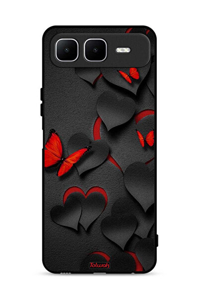 Tolwak غطاء حماية لهاتف إنفينيكس سمارت ١٠ بلس بنقشة قلوب وفراشات