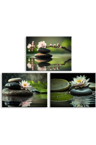 Today Idea لوحة فنية جدارية على قماش زهرة اللوتس (12 × 16 بوصة) مؤطرة - ديكور زهري أنيق