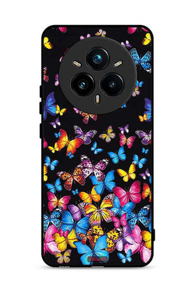 Tolwak غطاء حماية لهاتف Realme 14 Pro Plus 5G بنقشة فراشات ملونة