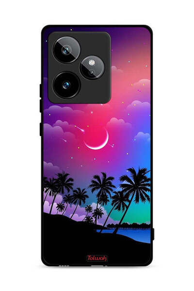 Tolwak غطاء حماية لهاتف Realme GT 7 5G برسومات قمر في الليل