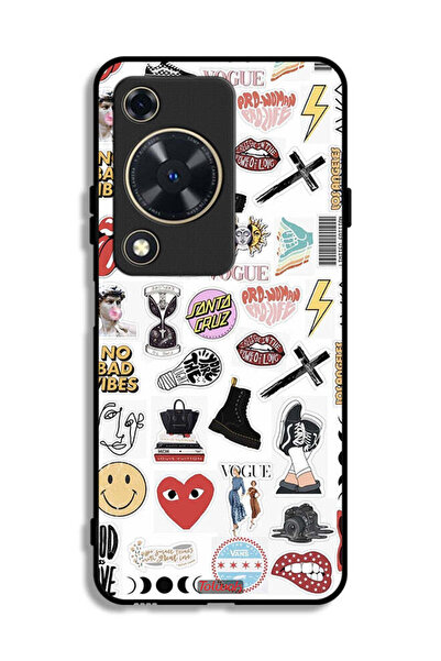 Tolwak Huawei Nova Y72S Protective Case Cover No Bad Vibes Stickers