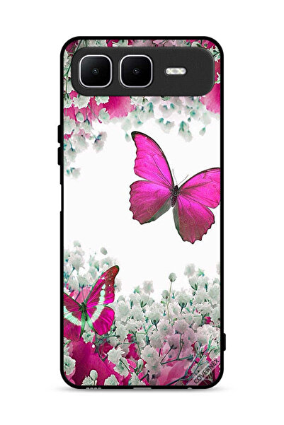 Covernex غطاء حماية لهاتف إنفينيكس سمارت 10 بلس بنقشة فراشات جميلة وورود صغيرة