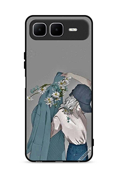 Covernex غطاء حماية لهاتف Infinix Smart 10 Plus برسومات فتاة ترتدي معطفًا