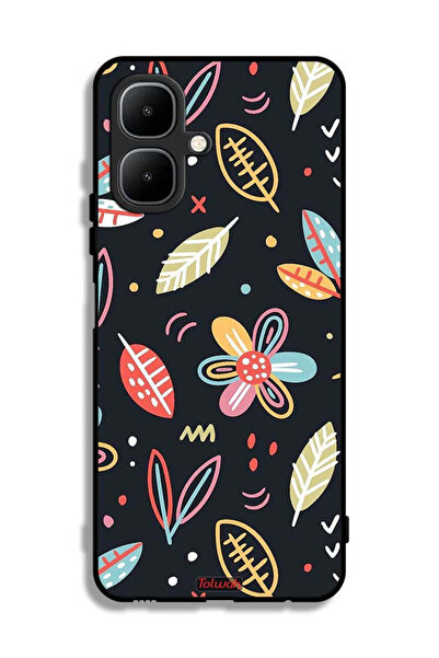 Tolwak غطاء حماية لهاتف إنفينيكس سمارت 10 بطبعة زهور وأوراق فنية تجريدية