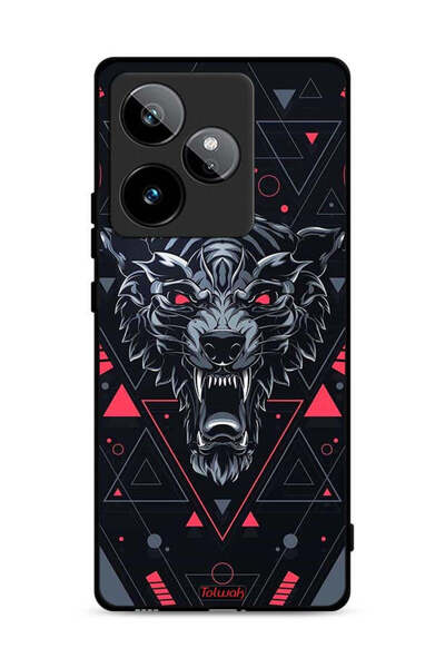 Tolwak غطاء حماية لهاتف Realme GT 7 5G بطبعة الذئب المتمرّد