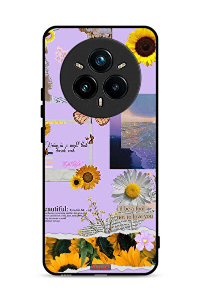 Tolwak غطاء حماية لجهاز Realme 14 Pro 5G بملصقات عباد الشمس الجميلة