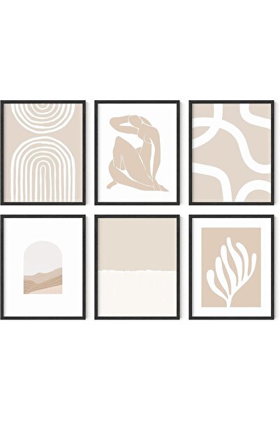 Today Idea مجموعة فن تجريدي من فكرة اليوم، مجموعة من 6 قطع، ديكور حائط بوهو شيك