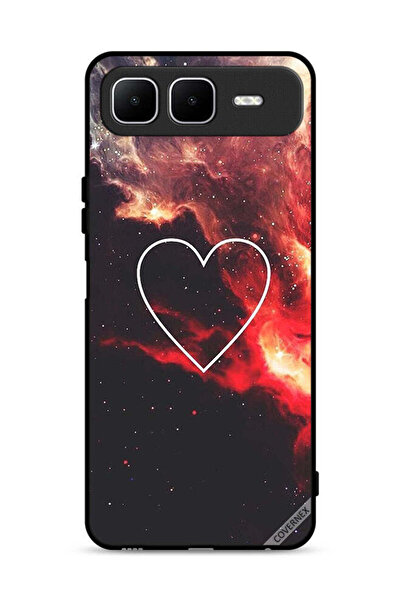 Covernex غطاء حماية لهاتف إنفينيكس سمارت 10 بلس بتصميم قلب في الفضاء