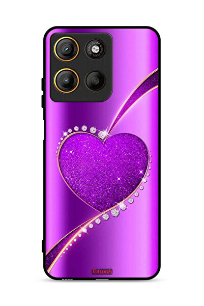 Tolwak غطاء حماية موتورولا موتو جي 15 بتصميم قلب لامع