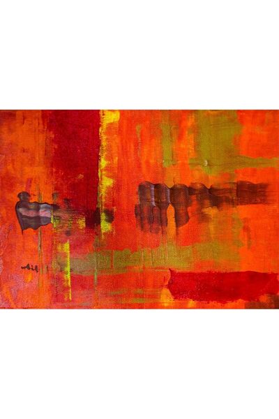 Today Idea لوحة فنية تجريدية معاصرة من ALAYRA بإطار من خشب الصنوبر وألوان أكريليك (40 × 50 سم)