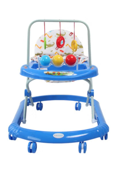 Fun Moment Adjustable Height Foldable Baby Walker 6-18 Months Blue