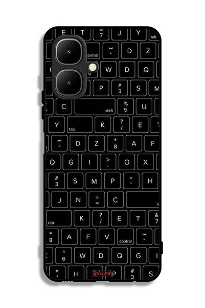 Tolwak غطاء حماية لهاتف تكنو بوب 10 بنقشة مفاتيح لوحة مفاتيح عشوائية