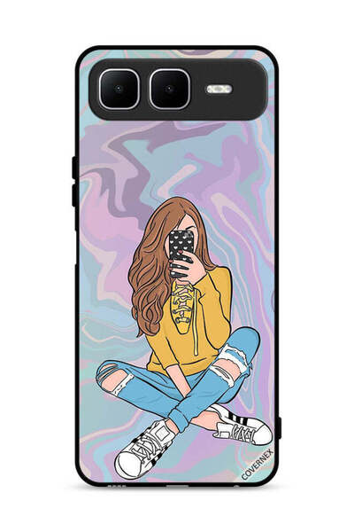 Covernex غطاء حماية لهاتف Infinix Smart 10 Plus مع صورة فتاة