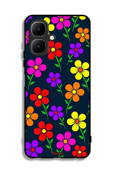 Tolwak غطاء حماية لهاتف إنفينيكس سمارت 10 - زهور ملونة