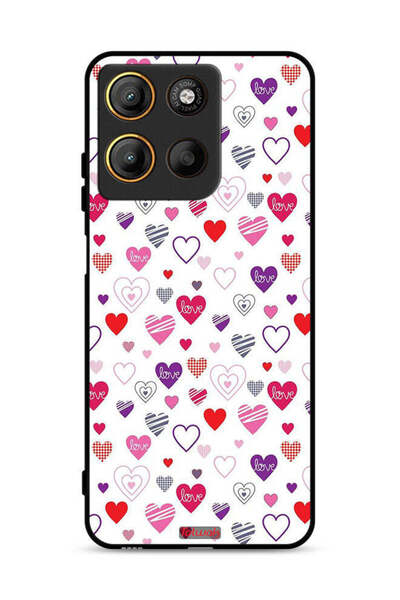 Tolwak غطاء حماية لهاتف موتورولا موتو جي 15 بنقشة قلوب