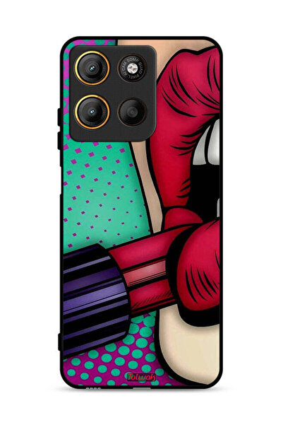 Tolwak غطاء حماية لهاتف موتورولا موتو جي 15 - أحمر شفاه