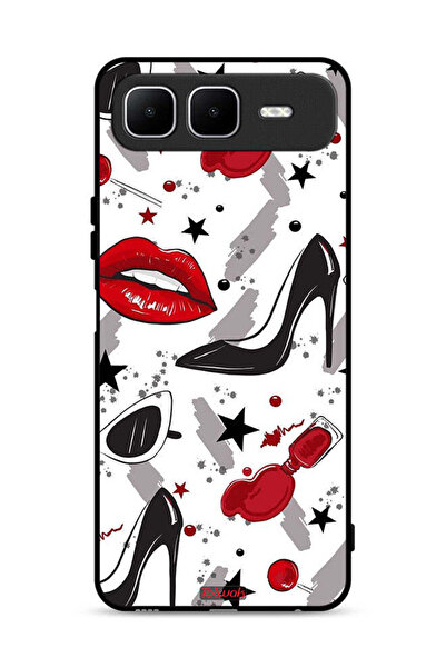 Tolwak غطاء حماية لهاتف إنفينيكس سمارت ١٠ بلس برسومات أحمر شفاه وحذاء