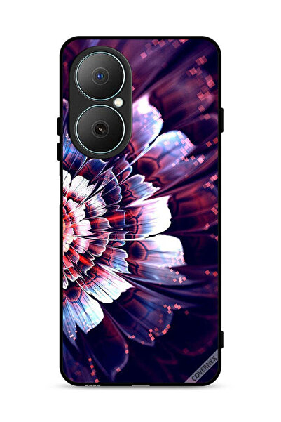 Covernex غطاء حماية لهاتف هواوي نوفا Y73 مع زهرة كبيرة عاكسة على الجانب الأيسر