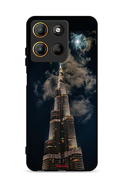 Tolwak Motorola Moto G15 Protective Case Cover Burj Khalifa In Night