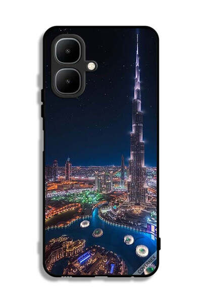 Covernex غطاء حماية لهاتف إنفينيكس سمارت 10 - منظر ليلي لوسط المدينة