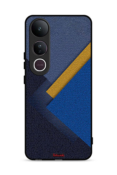 Tolwak غطاء حماية لهاتف Vivo V50 Lite بنقشة مثلثات جلدية