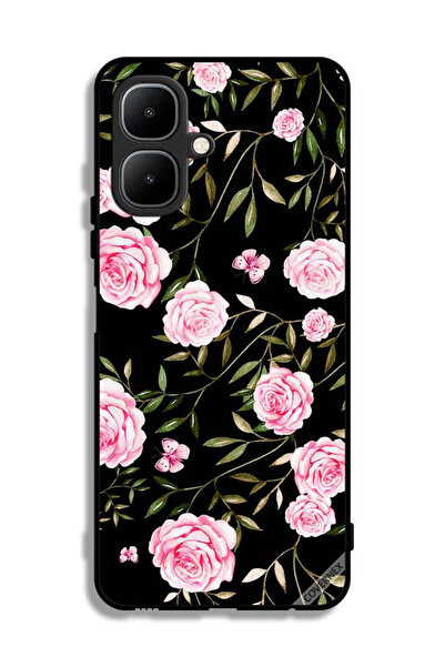 Covernex غطاء حماية لهاتف إنفينيكس سمارت 10، وردي اللون، باقات من الأوراق الص...