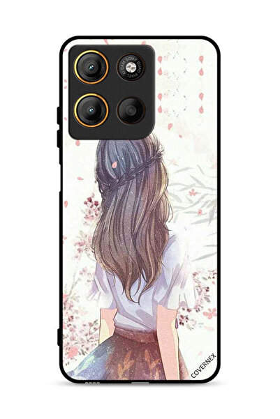 Covernex غطاء حماية لهاتف موتورولا موتو جي 15 بطبعة فتاة لطيفة في تفكير عميق