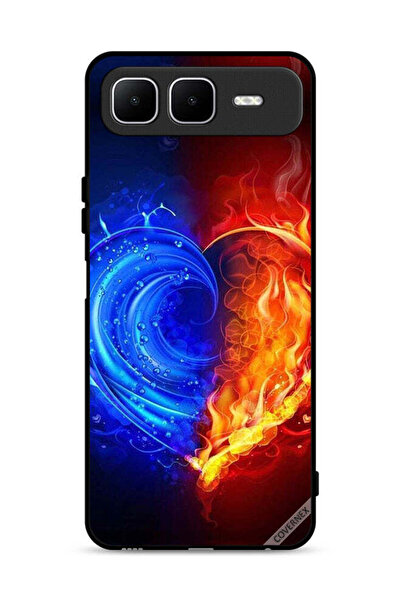 Covernex غطاء حماية من إنفينيكس سمارت ١٠ بلس بخلفية قلب النار والماء