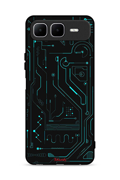 Tolwak غطاء حماية لهاتف Infinix Smart 10 Plus دوائر فنية رقمية بسيطة شاشات مت...