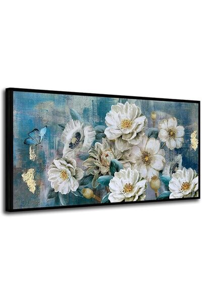 Today Idea لوحة فنية جدارية أنيقة على شكل زهرة مع ورق ذهبي