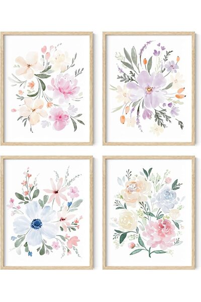 Today Idea مجموعة من 4 ملصقات قماشية بدون إطار، مقاس 8×10 بوصة، ديكور منزلي م...